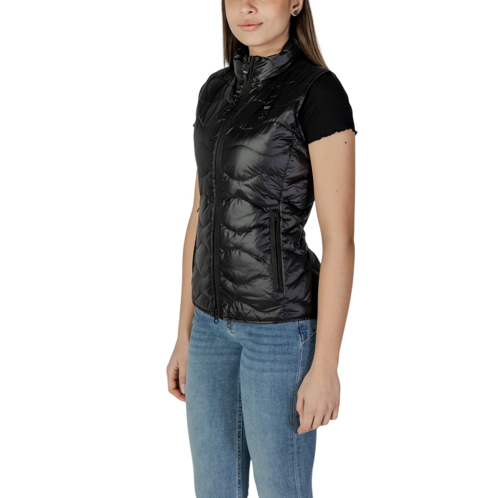 Blauer Schwarze Polyamid Sleveless Jacke